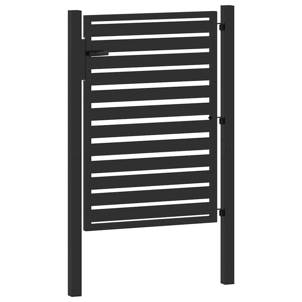 Gartentor Abschließbar Schwarz 100x100 cm Aluminium