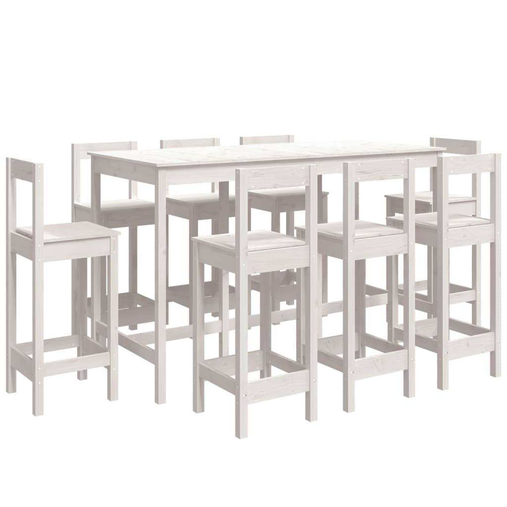 9-tlg. Bar-Set Massivholz Kiefer