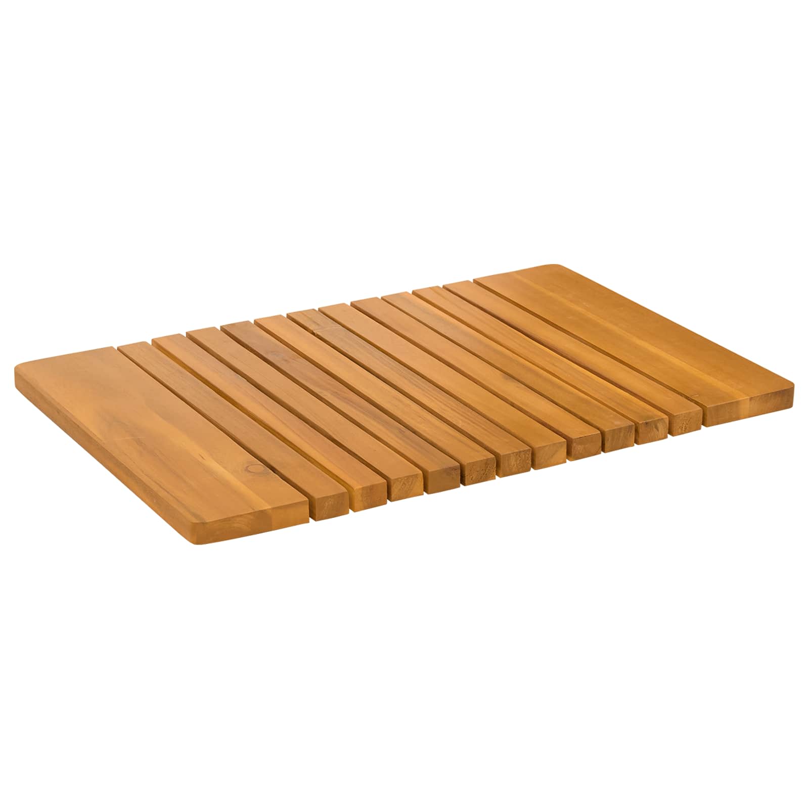 Badematte Uni Braun 59 x 40 cm Massives Akazienholz