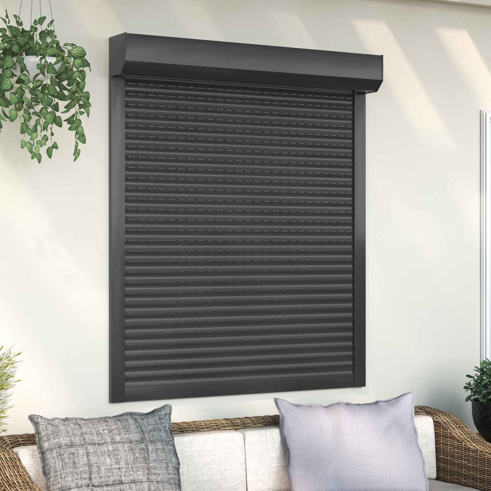 Rollladen Weiß 70 x 100 cm Aluminium und Polyurethan