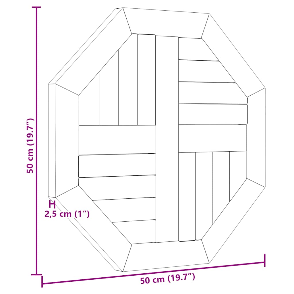 Tischplatte Massivholz Teak Rund 2,5 cm 40 cm