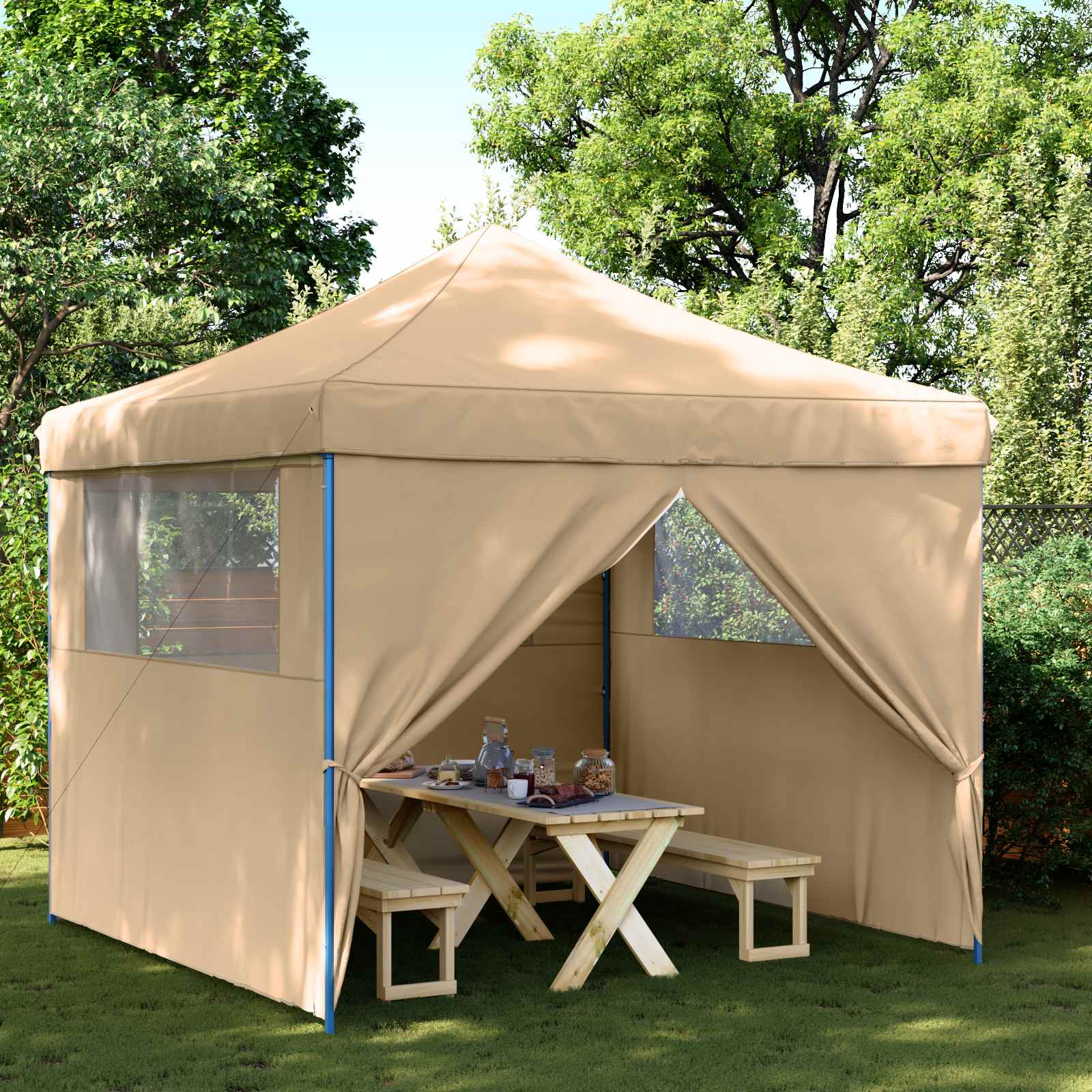 Partyzelt Faltbar Pop-Up Schwarz 292x292x315 cm