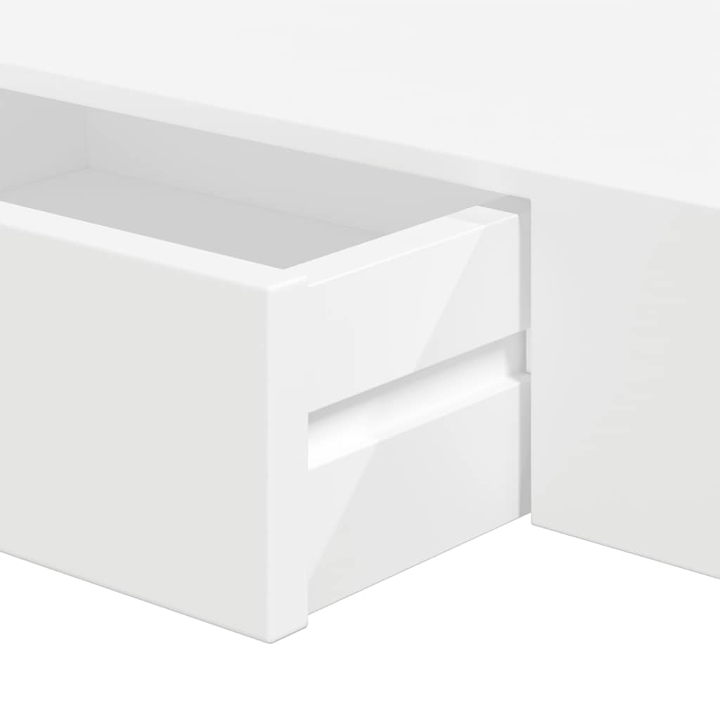 Wandregal mit Schublade MDF Weiß