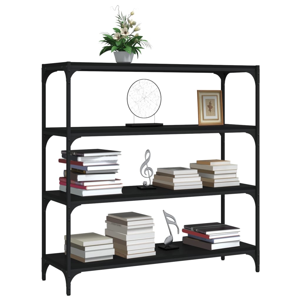 Bücherregal Schwarz 40x33x70,5 cm Holzwerkstoff und Stahl