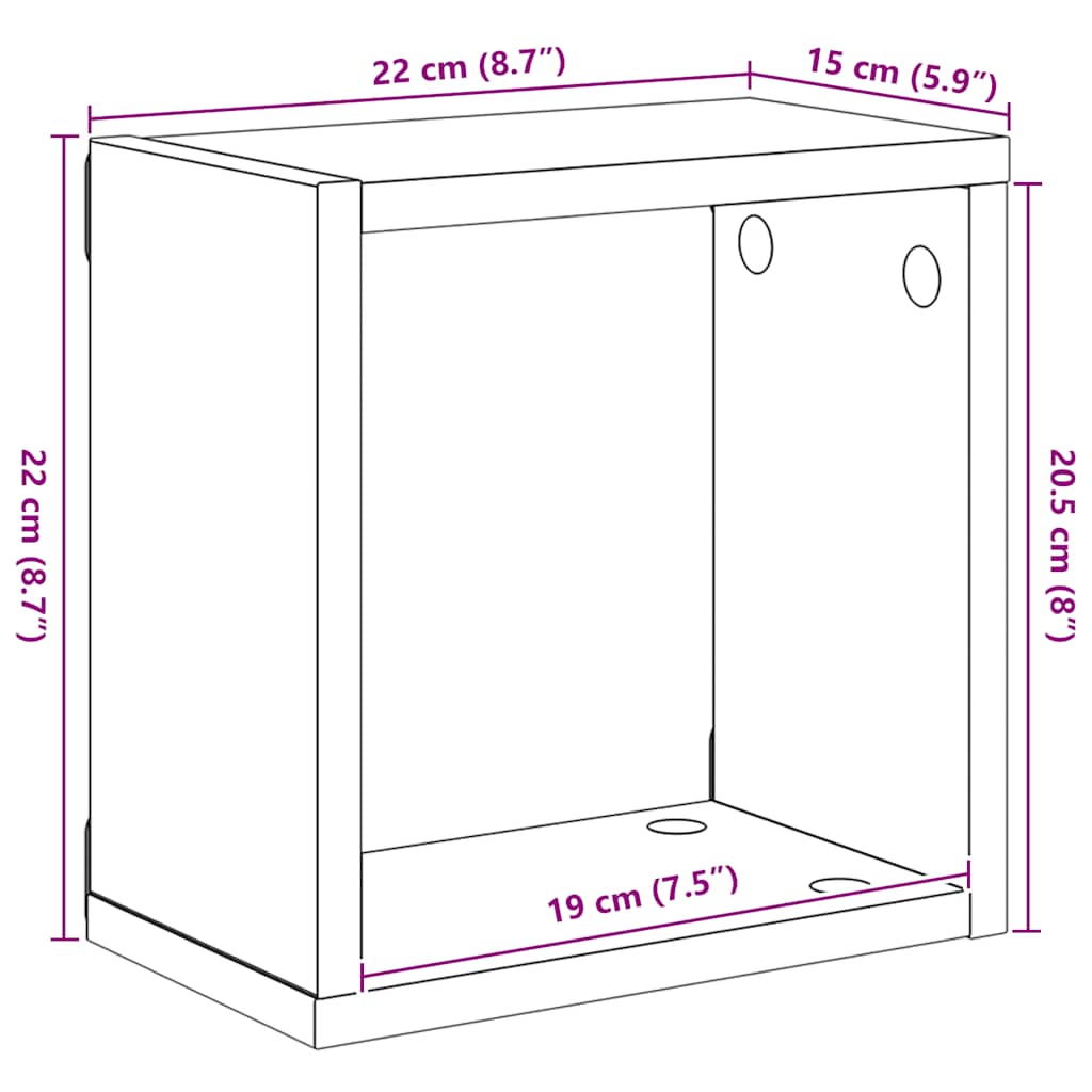 Würfelregale 2 Stk. Weiß 30x15x30 cm