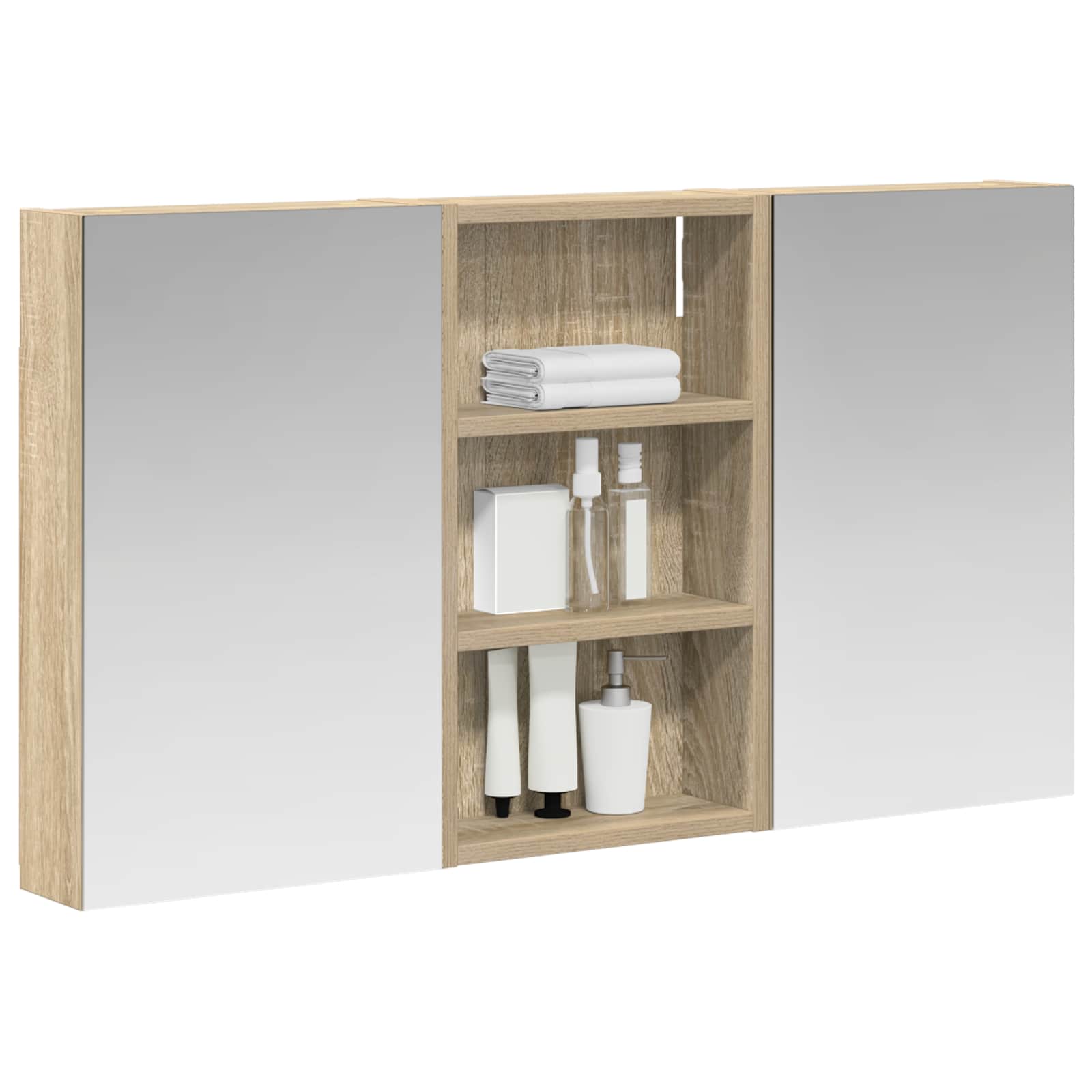Badezimmerschrank-Set 3 pcs 80 x 10,5 x 50 cm Holzwerkstoff