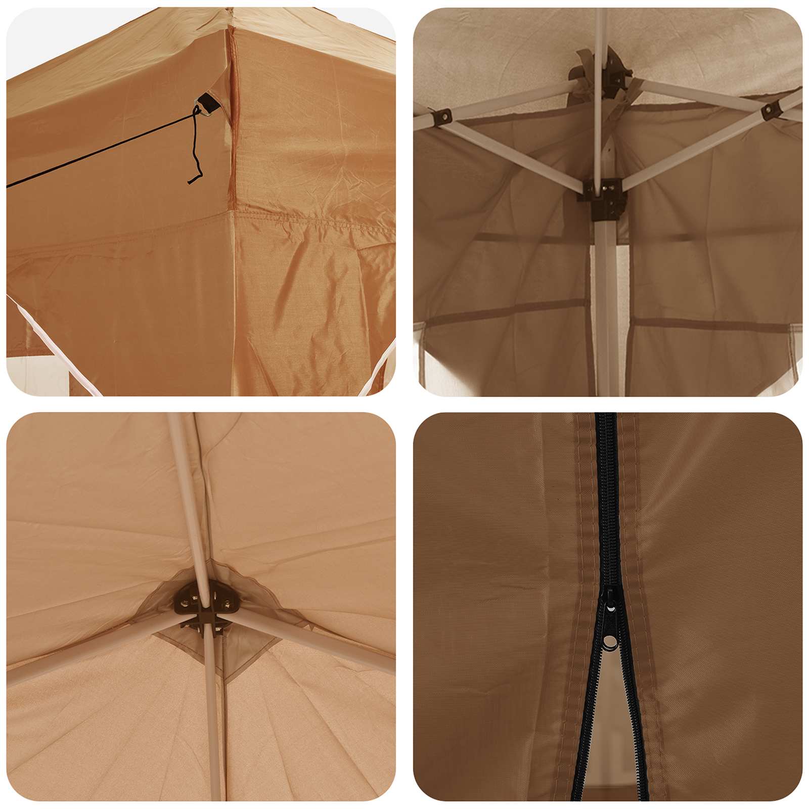 Pop-up Partyzelt 194 x 194 x 245 cm Creme