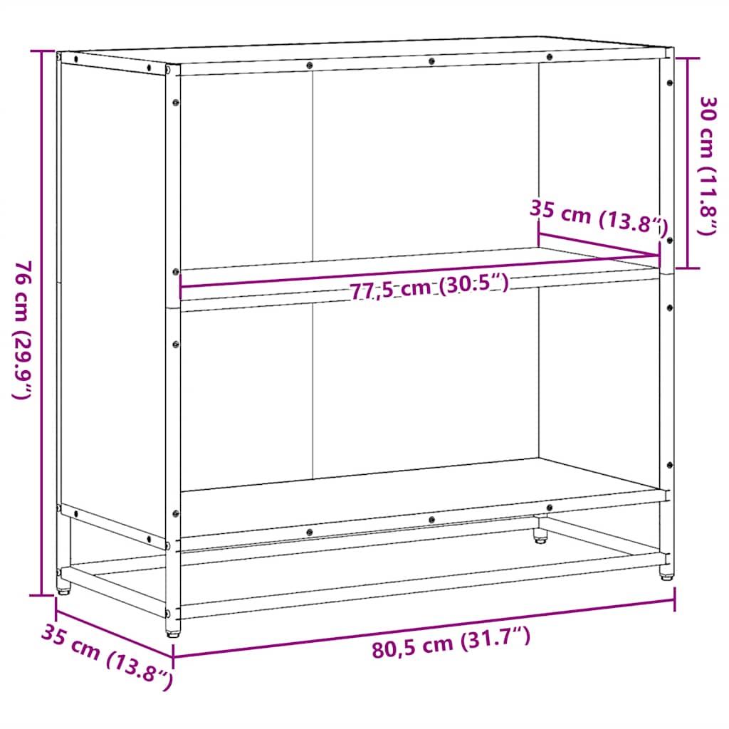 Bücherregal Schwarz 60x35x139 cm Holzwerkstoff