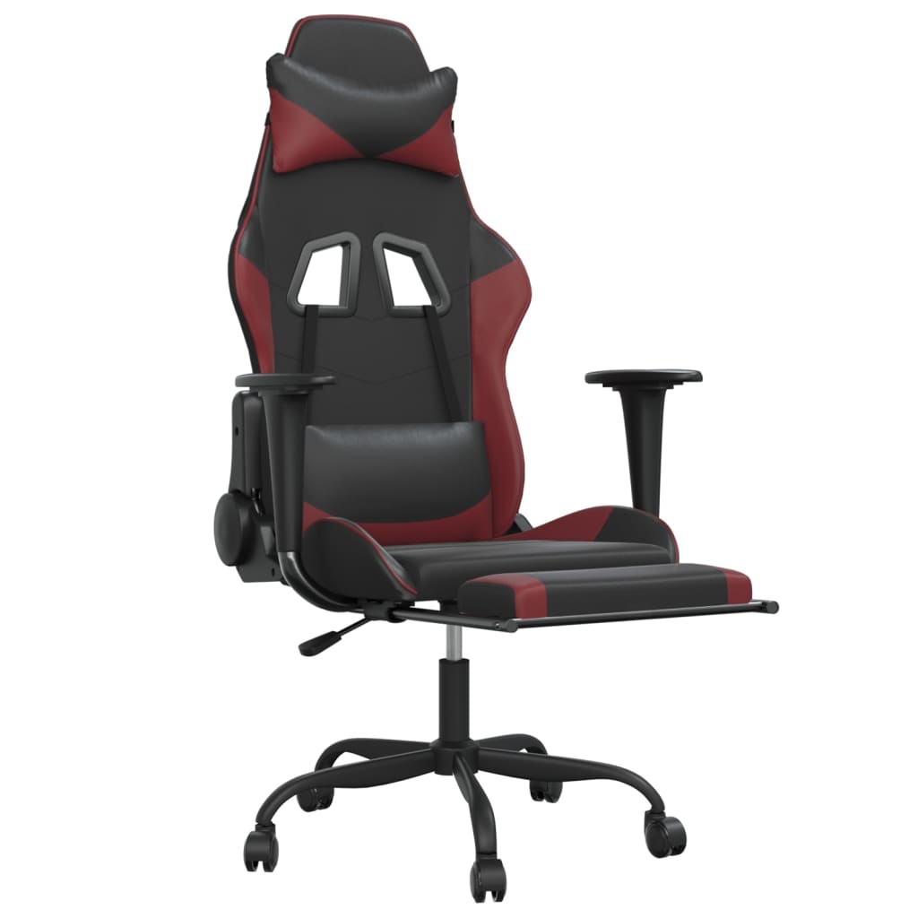 Gaming-Stuhl mit Massagefunktion Schwarz und Rot Kunstleder