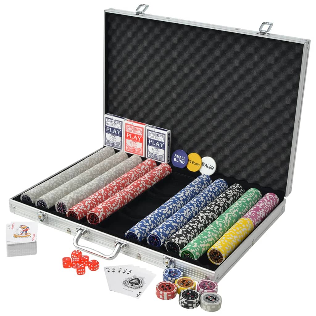 Poker Set mit 500 Laserchips Aluminium