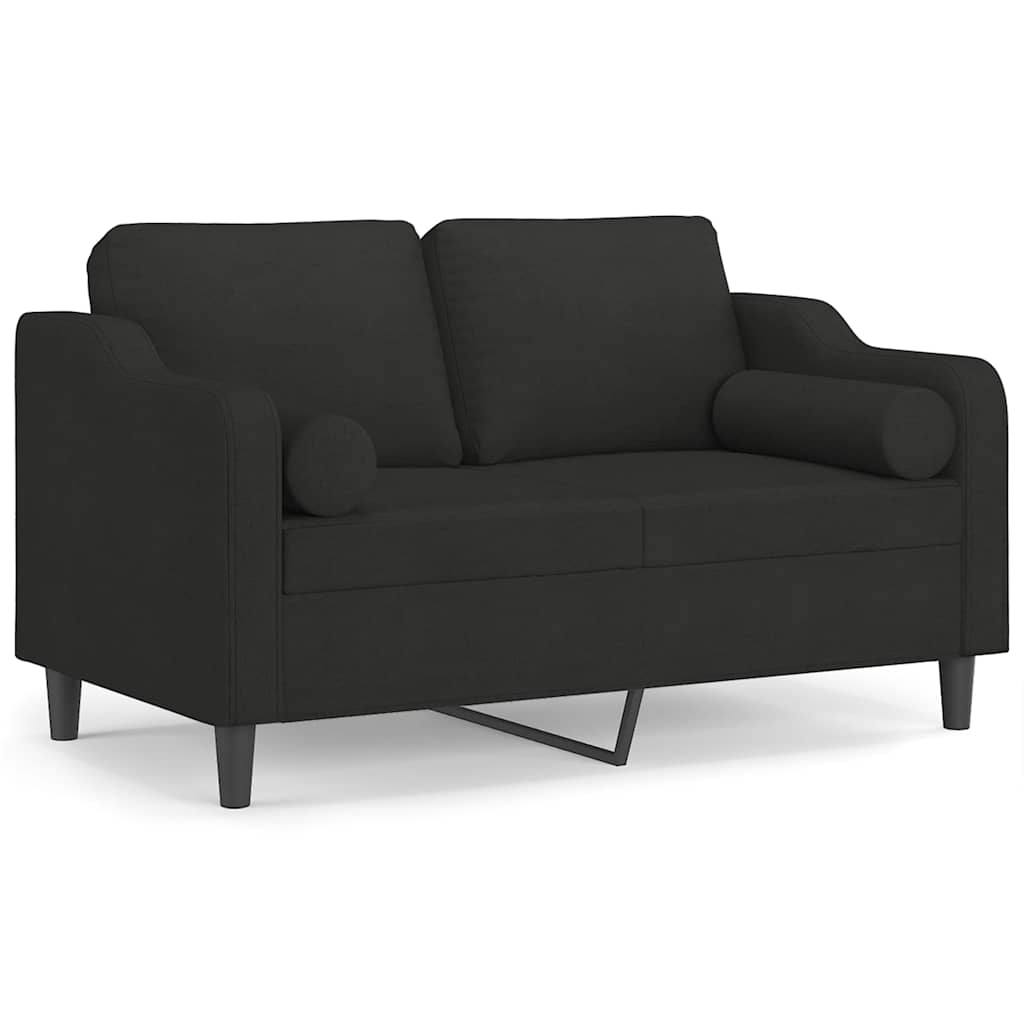2-Sitzer-Sofa mit Zierkissen Braun 120 cm Stoff
