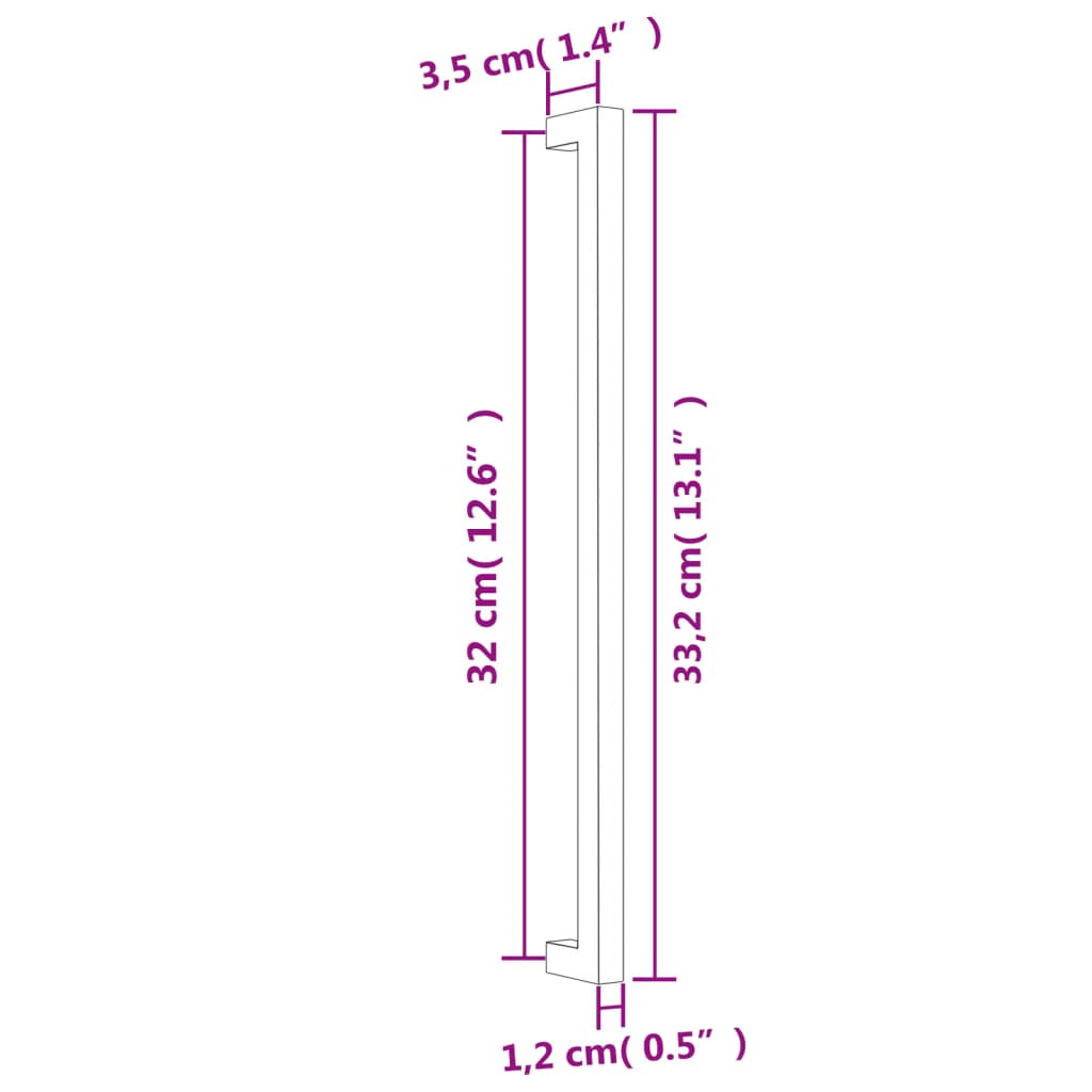 Möbelgriffe 10 Stk. Silbern 64 mm Edelstahl