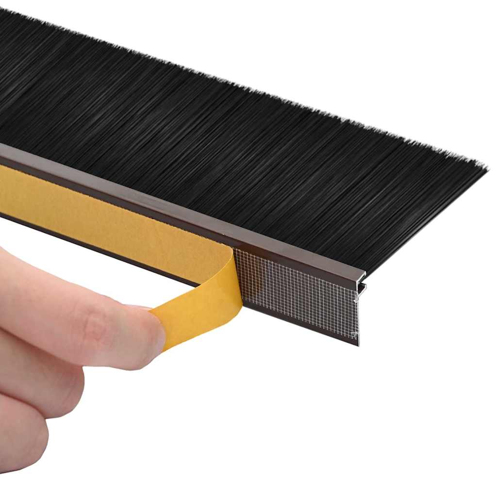 Selbstklebende Türbürstendichtungen 2 pcs Braun 100 cm