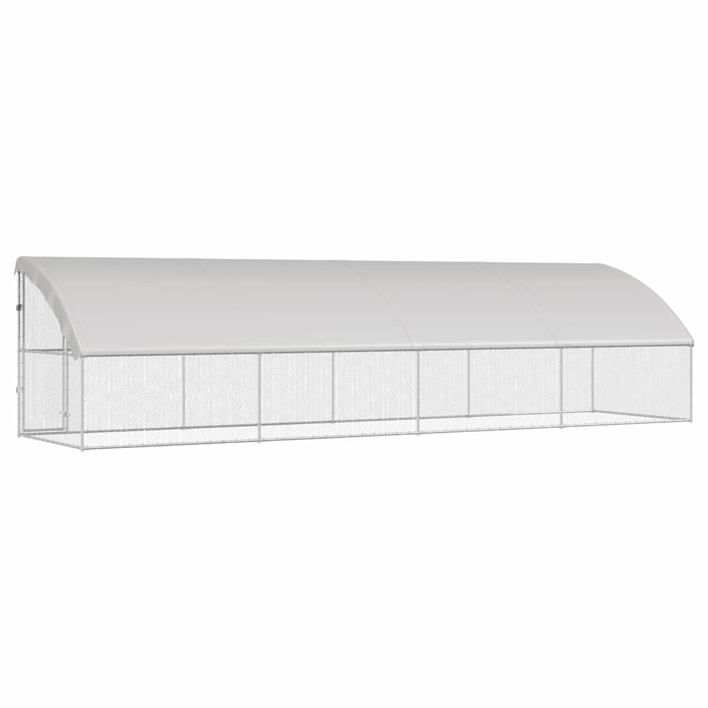 Hühnerkäfig 2 pcs Silber 400 x 200 x 200 cm Verzinkter Stahl