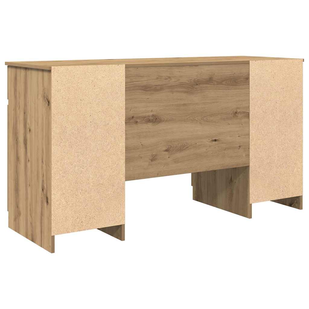Schreibtisch mit Schubladen Weiß 140 x 49 x 76 cm Holzwerkstoff