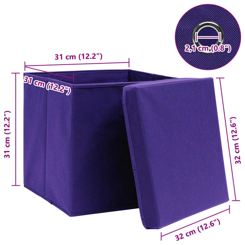 Aufbewahrungsboxen 4 Stk. Blau 32x32x32 cm Stoff