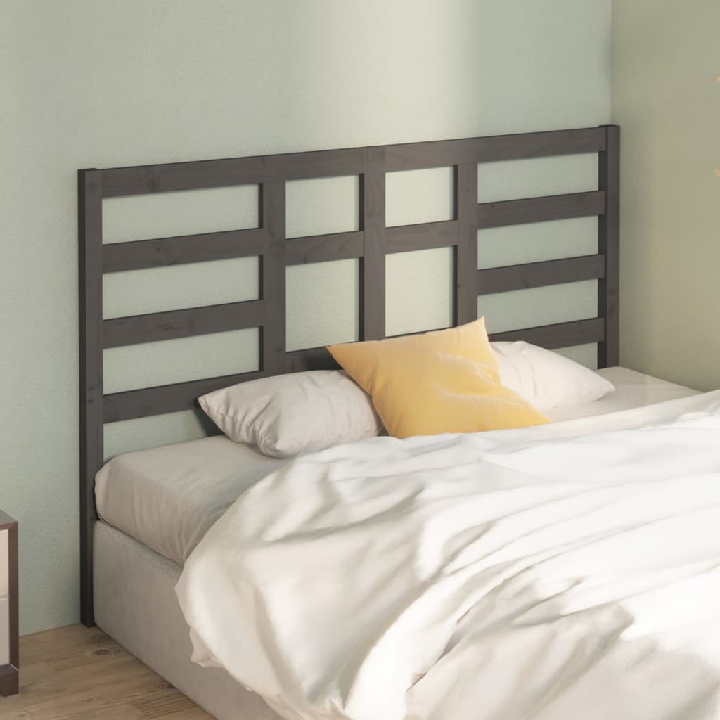 Bett-Kopfteil Grau 81x4x104 cm Massivholz Kiefer