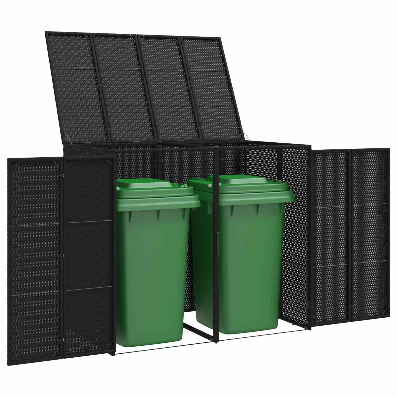 Mülltonnenbox Schwarz 65 x 80 x 115 cm Polyethylen