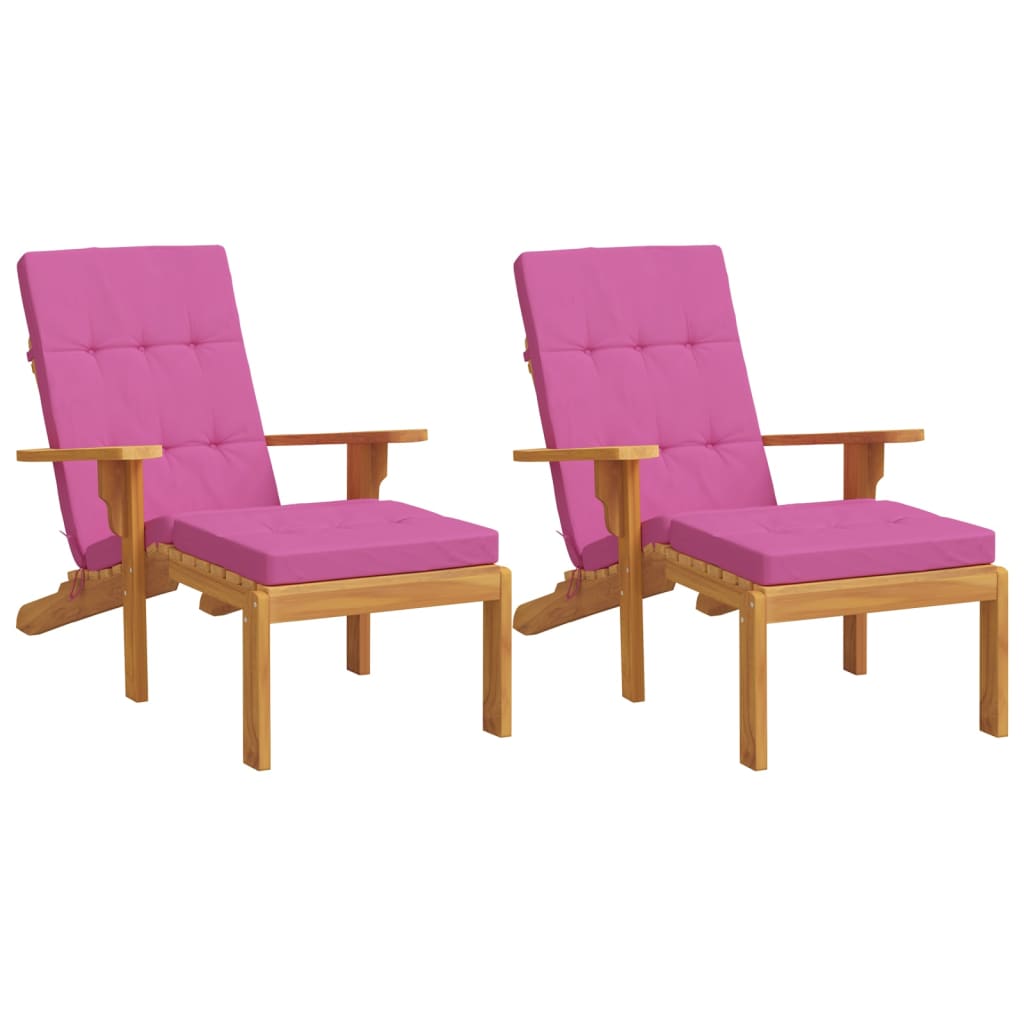 Liegestuhl-Auflagen 2 Stk. Creme Oxford-Gewebe