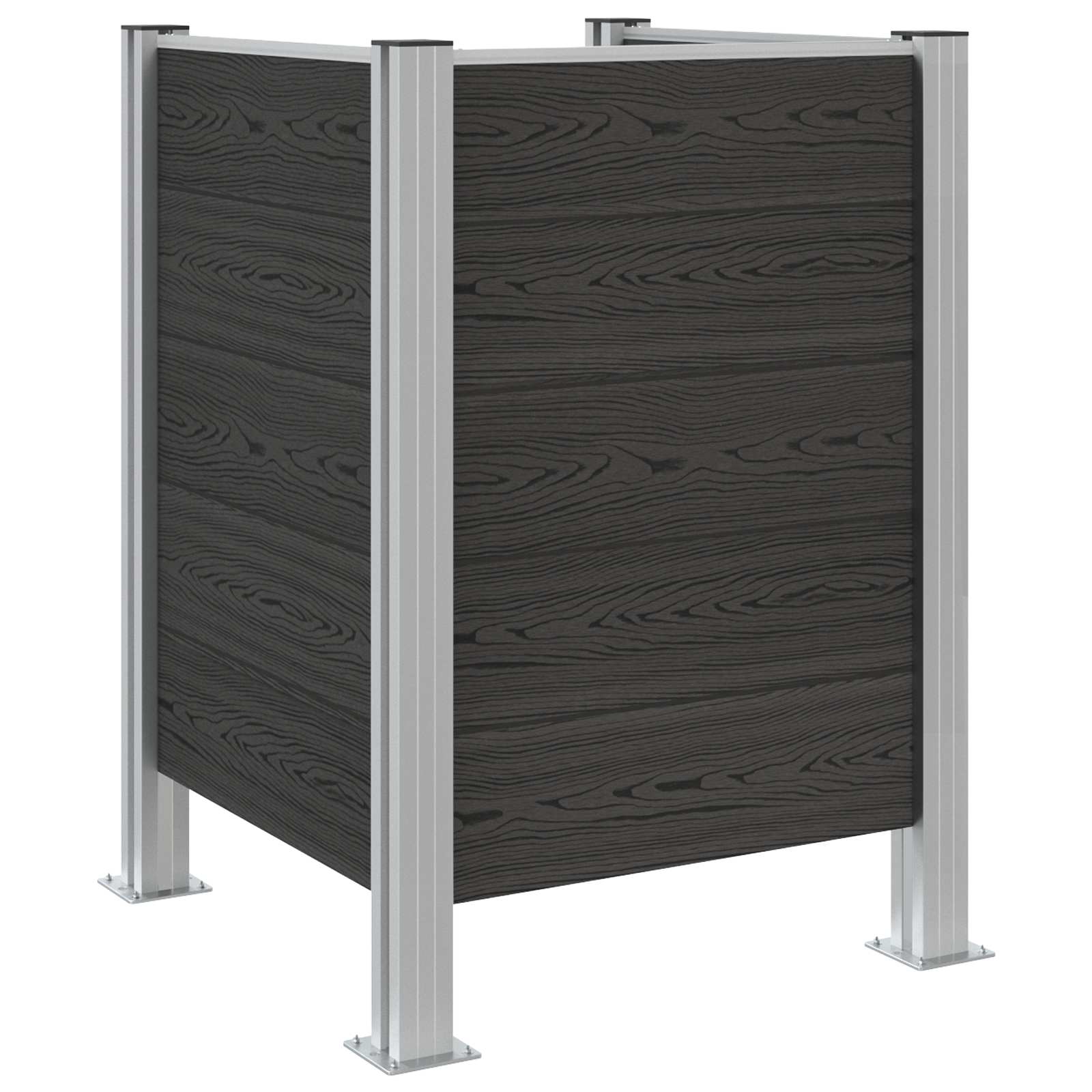 Mülltonnenzaun Braun 161 x 85 x 115 cm Aluminium und WPC