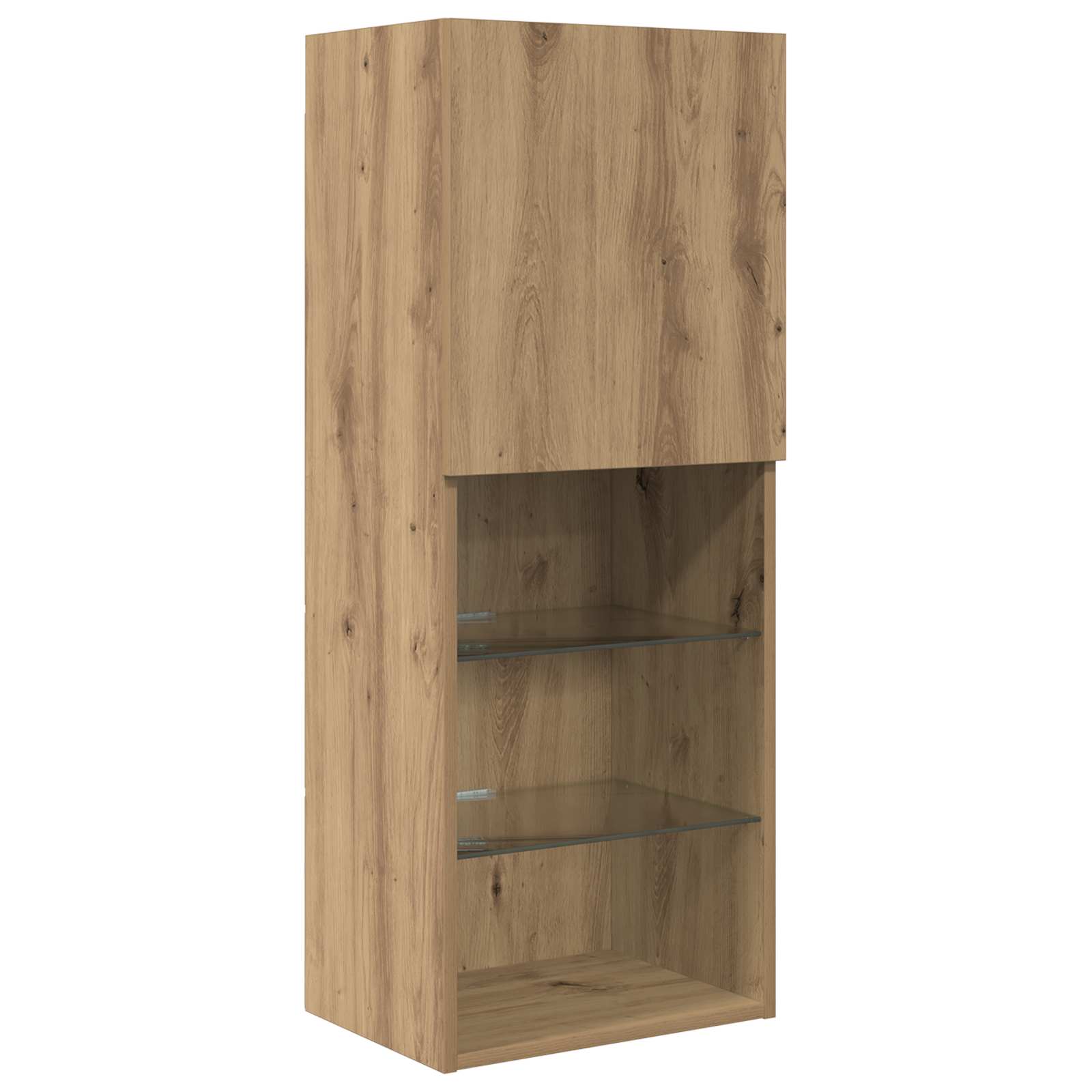 5-tlg. Wohnwand mit LED-Beleuchtung Weiß Holzwerkstoff