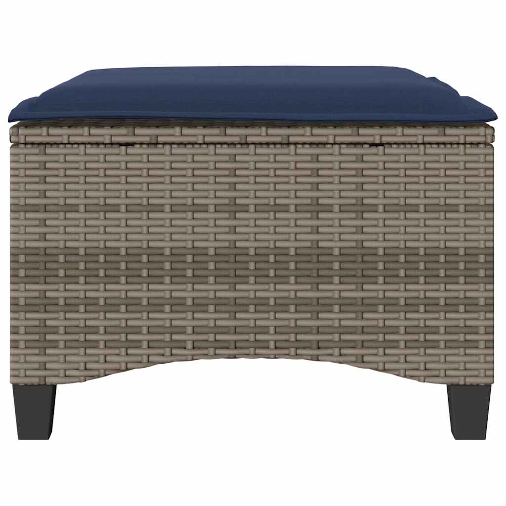 Gartenhocker mit Kissen 2 Stk. Schwarz 55x55x36 cm Poly Rattan