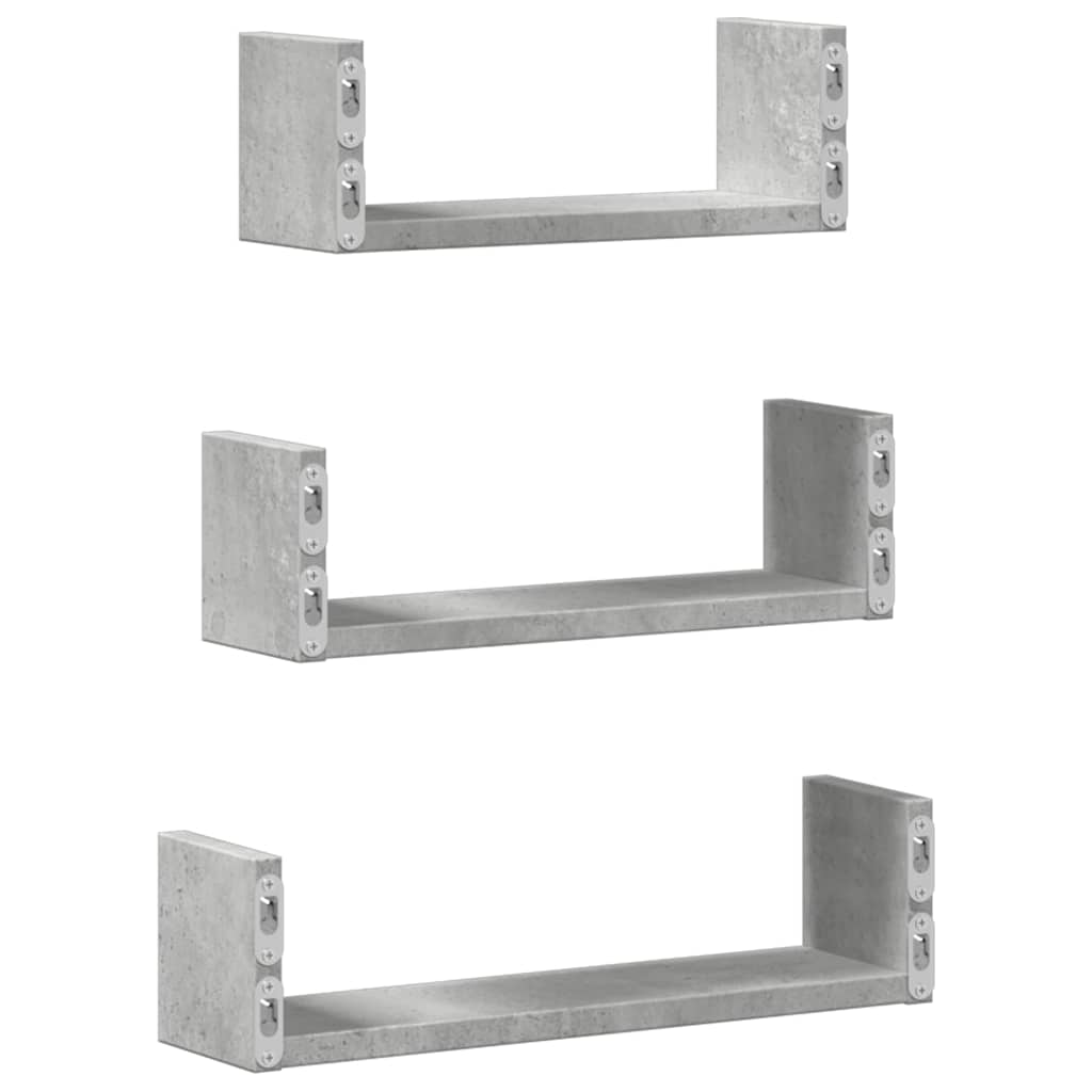Wandregal 3 Stk. Weiß Holzwerkstoff