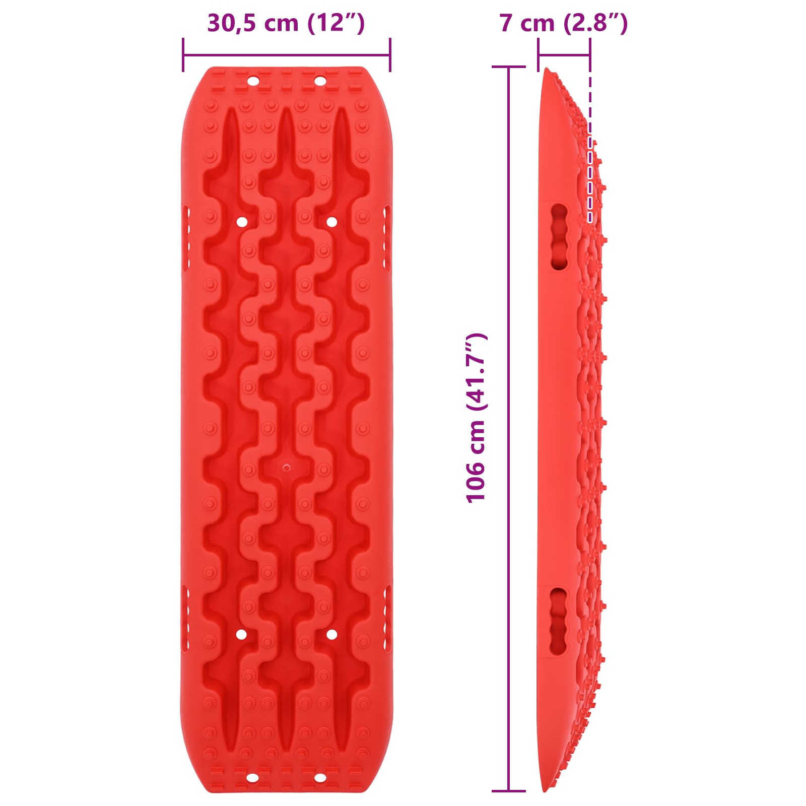 Traktionsmatten 2 Stk. Blau 106x30,5x7 cm Nylon