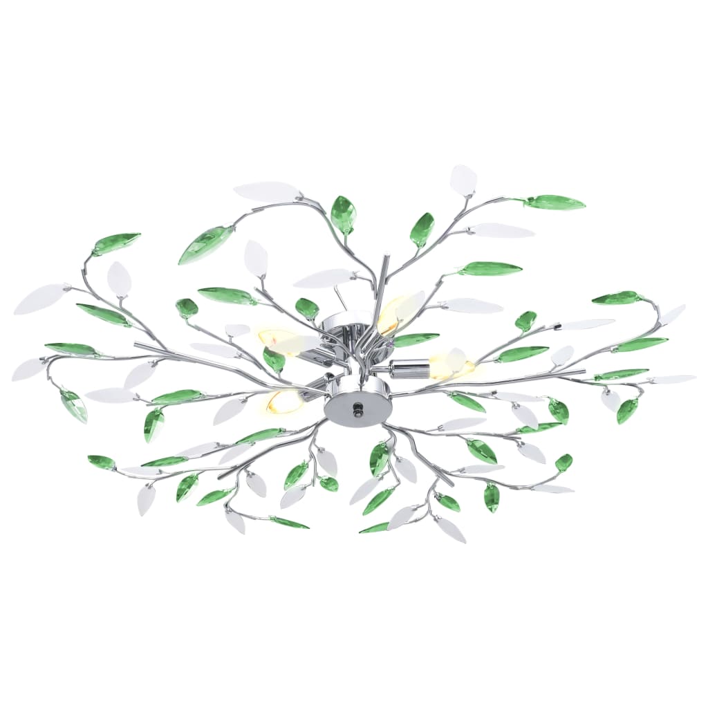Deckenleuchte mit Acrylglas-Blätter für 5 x E14-Lampen Weiß