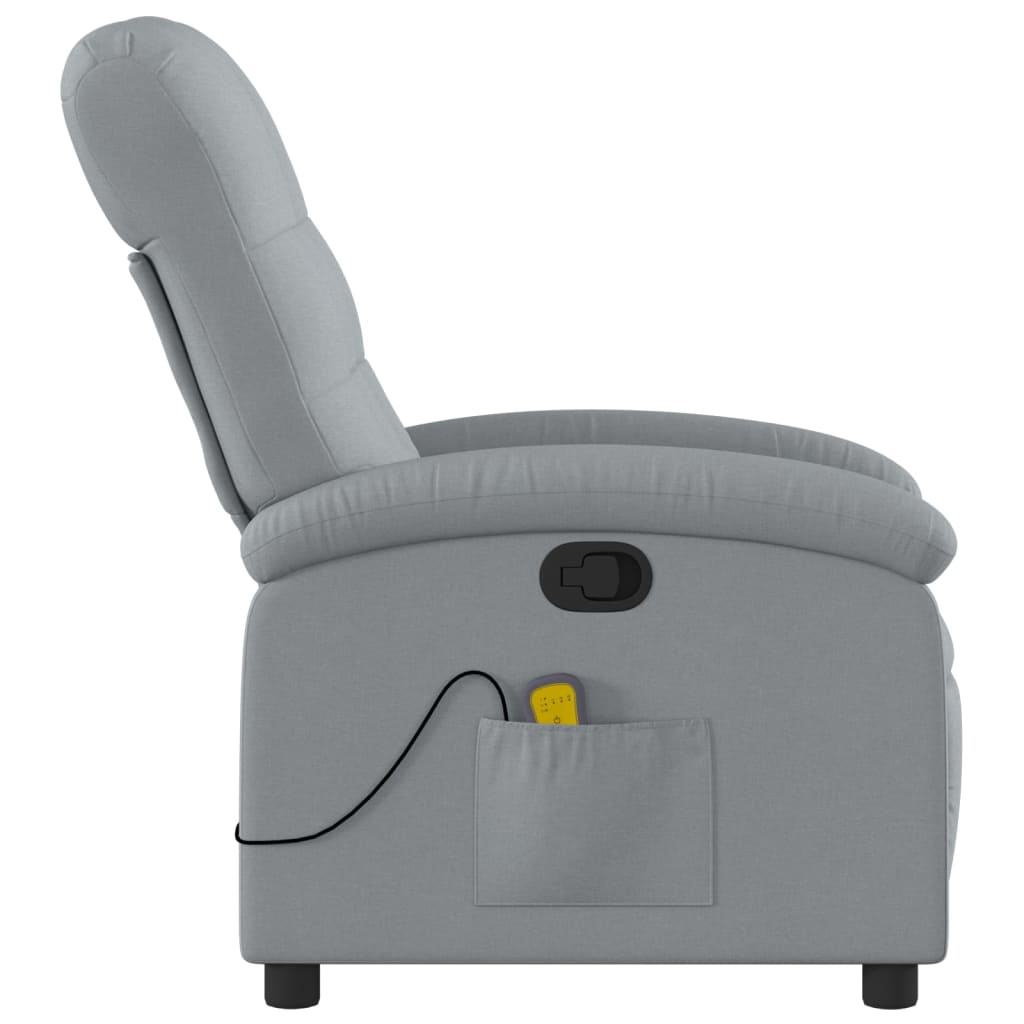 Massage-Relaxsessel, hellgrauer Stoff