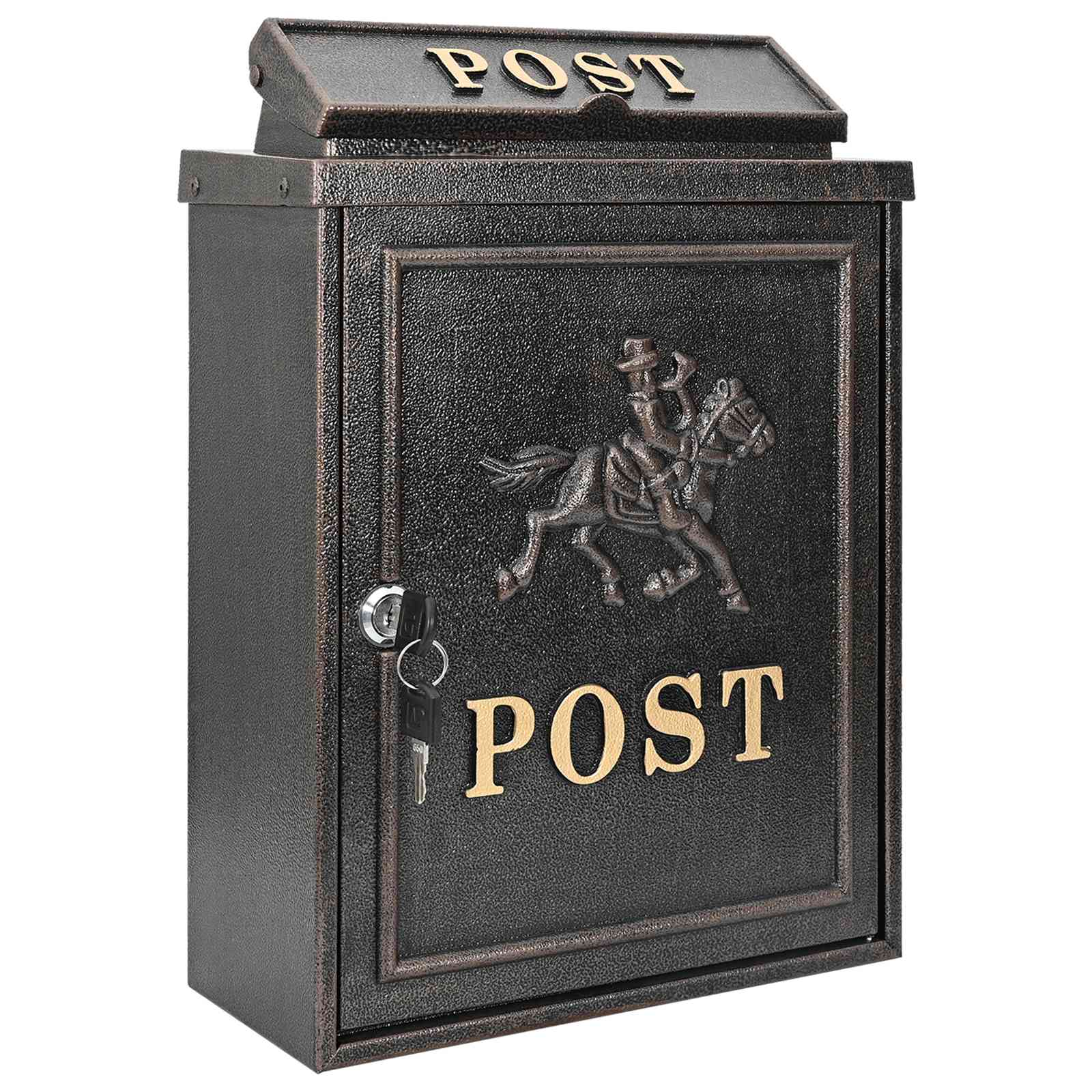 Wandmontierter Briefkasten Grün 29 x 13 x 41 cm Gussaluminium