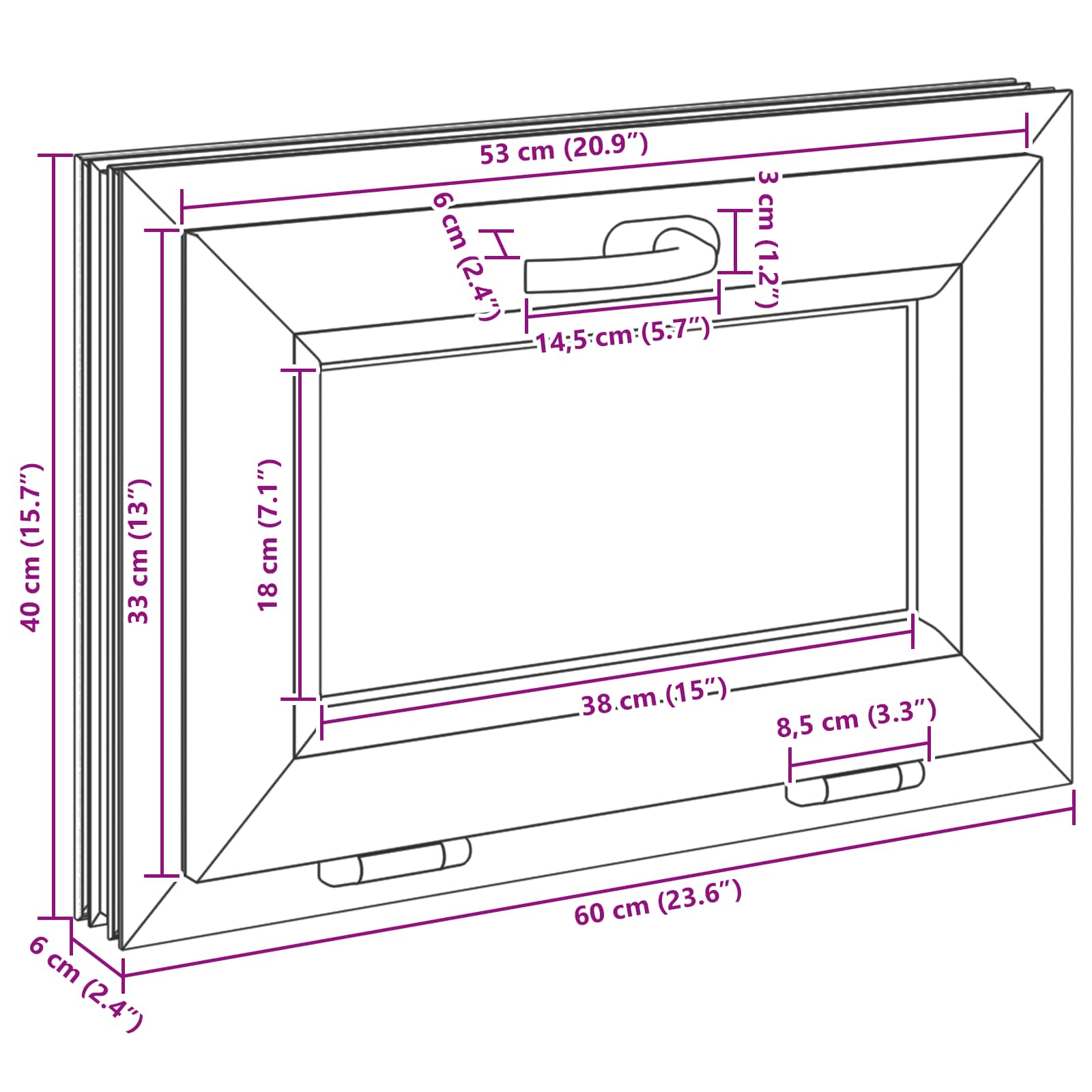 Kellerfenster RISOR 60 x 40 cm PVC und Glas Weiß