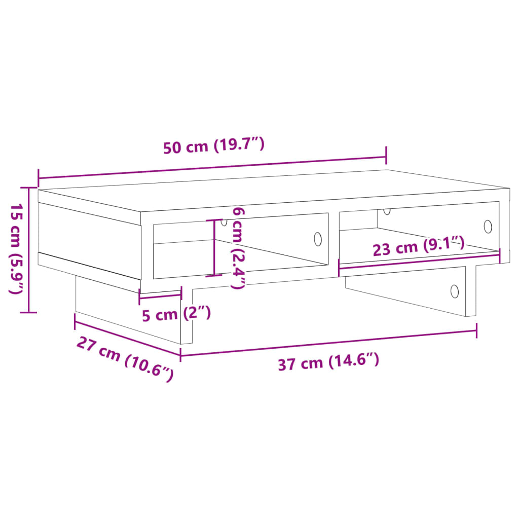 Monitor Halterung Schwarz 100 x 27 x 15 cm Holzwerkstoff