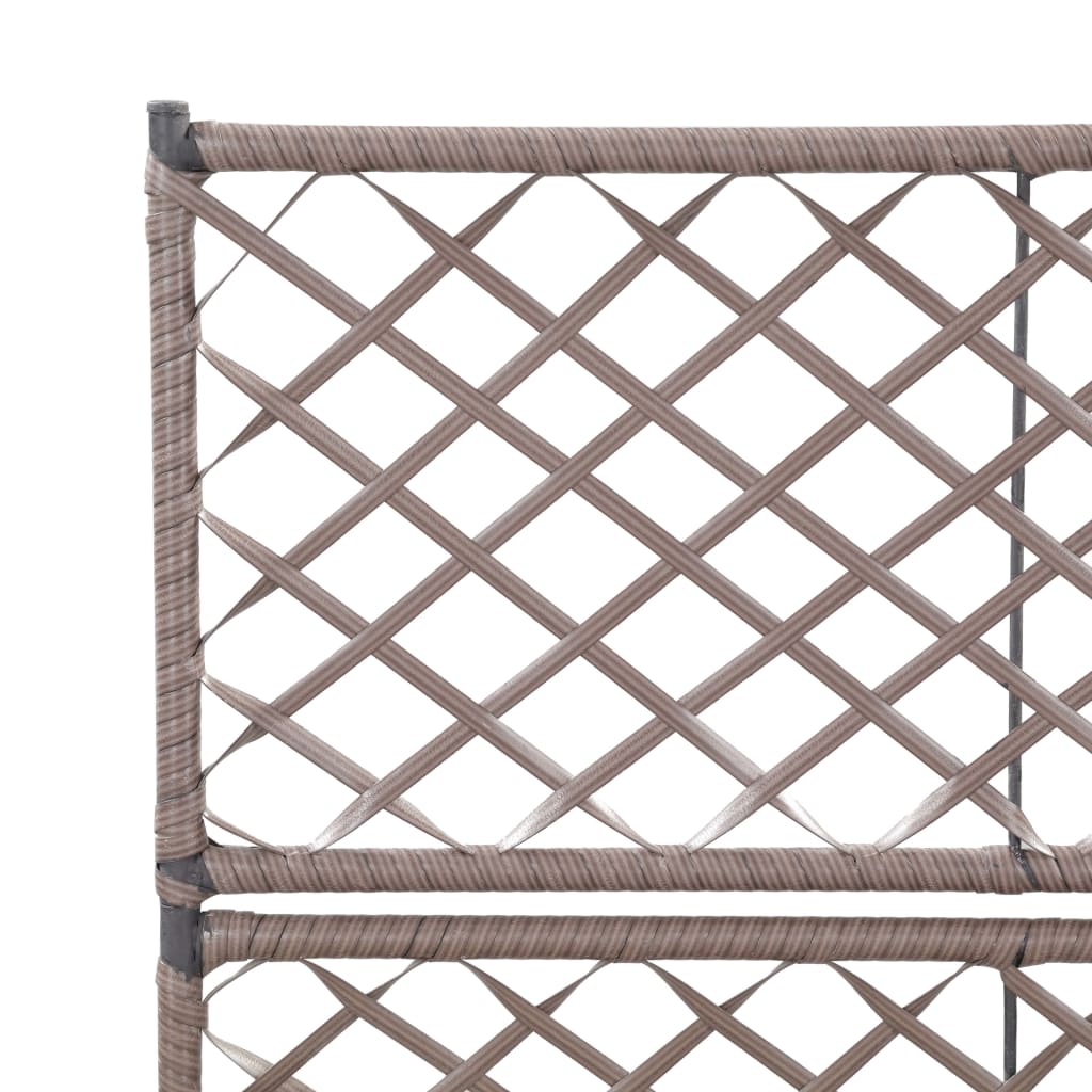 Hochbeet mit Rankgitter 1 Topf 30x30x107cm Poly Rattan Schwarz