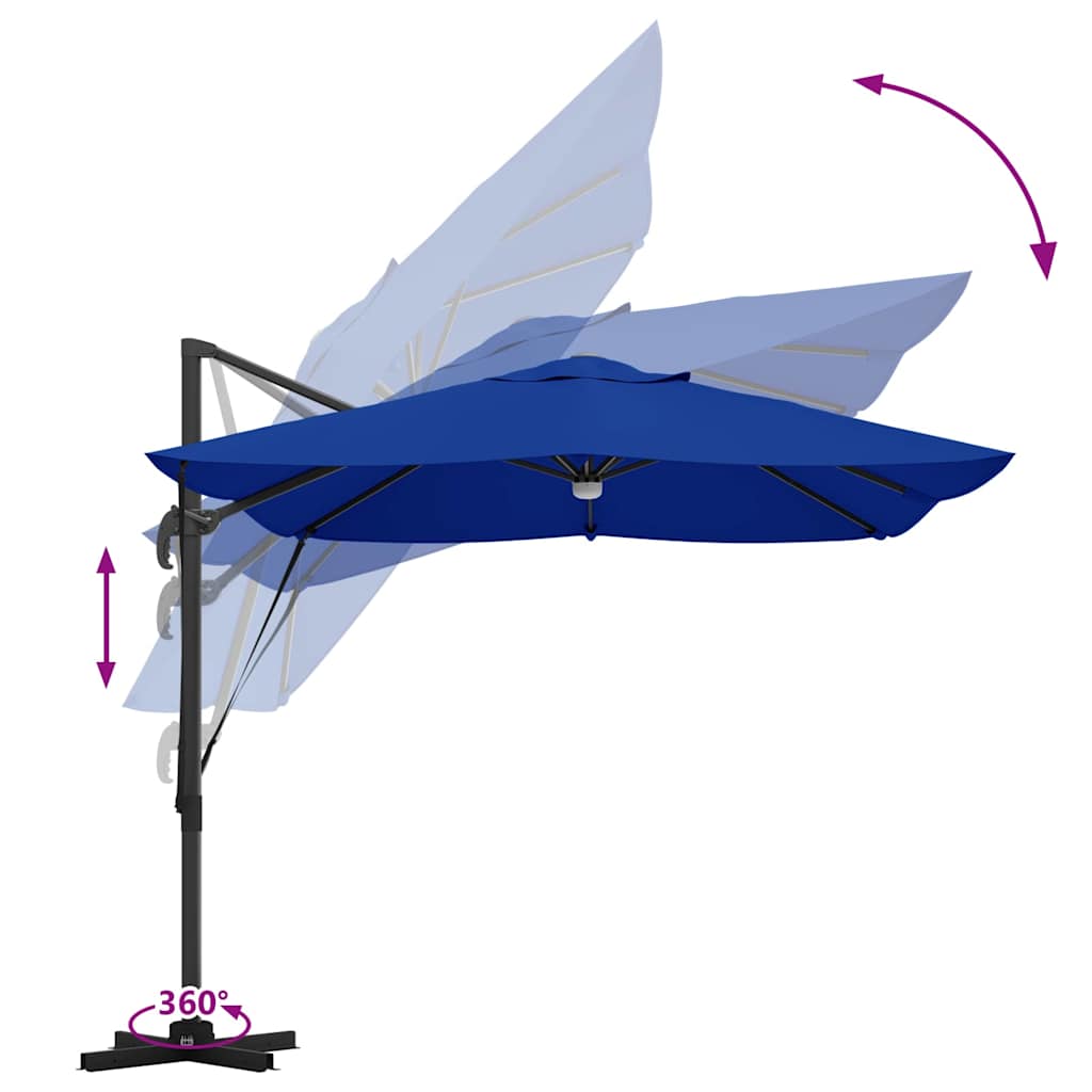 Sonnenschirm Sand 351 x 250 x 253 cm Polyester und Aluminium