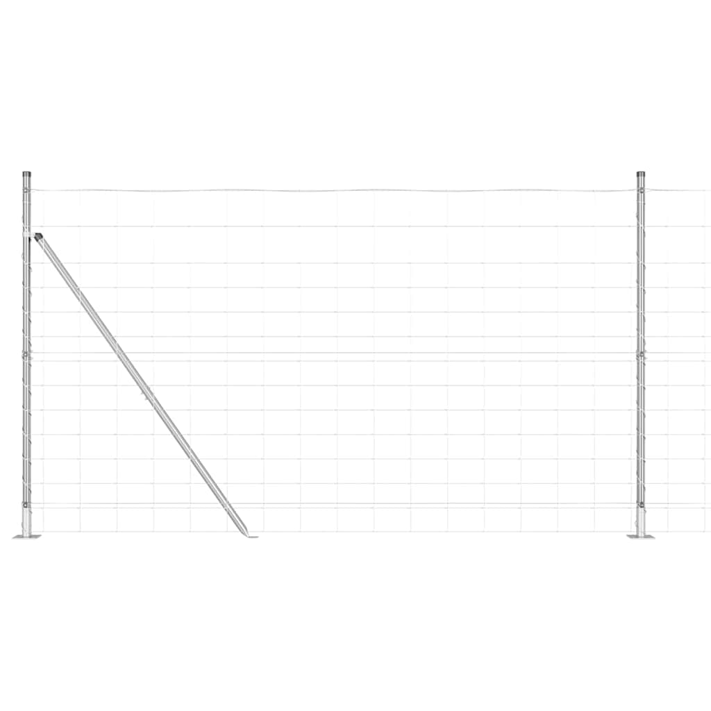 Ground Fix Geschweißter Drahtzaun 25 x 0,8 m Silber Netz