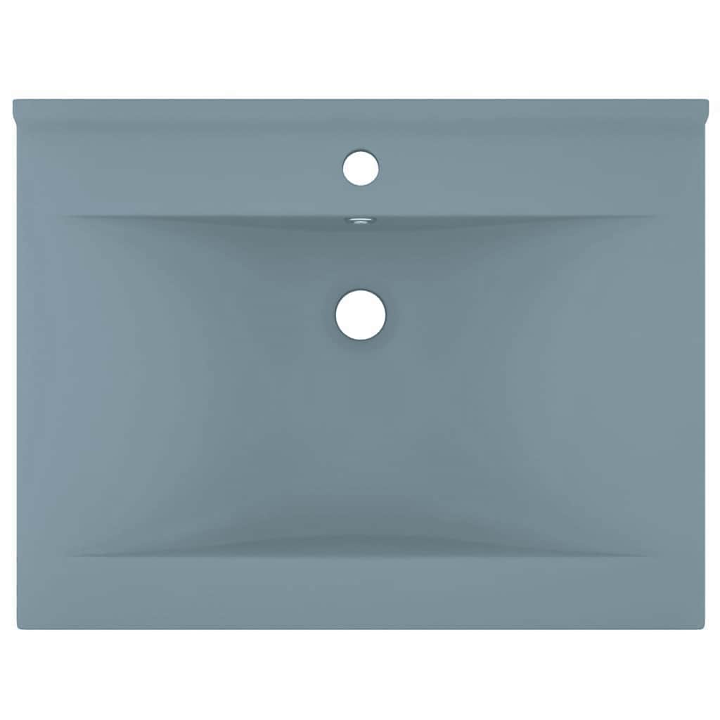 Luxus-Waschbecken mit Hahnloch Matt-Weiß 60x46 cm Keramik