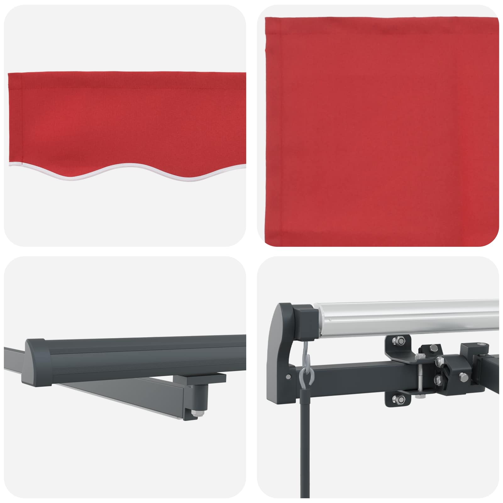 Markise Manuell Einziehbar mit LED 300x250 cm Blau und Weiß