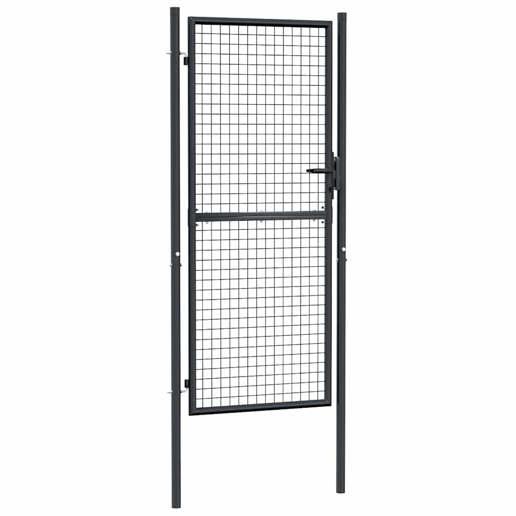 Maschen-Gartentor verzinkter Stahl 100 x 75 cm Grau