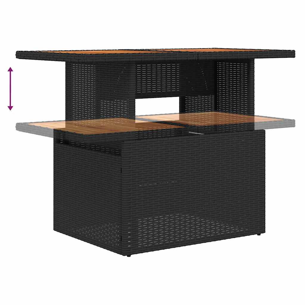 Garten Essgruppe mit Kissen 11 pcs Schwarz und Creme
