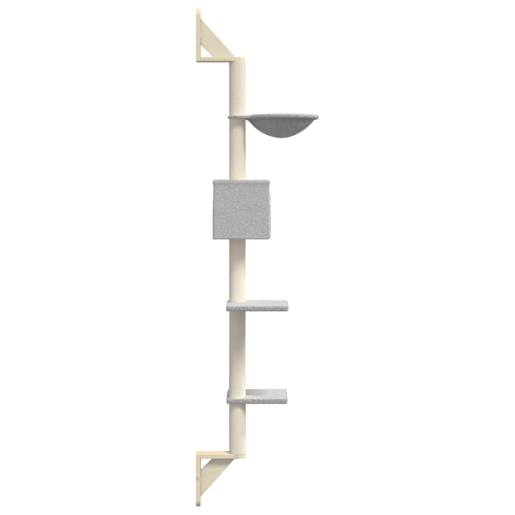 Kratzbaum mit Kratzsäule Wandmontage Creme 187 cm