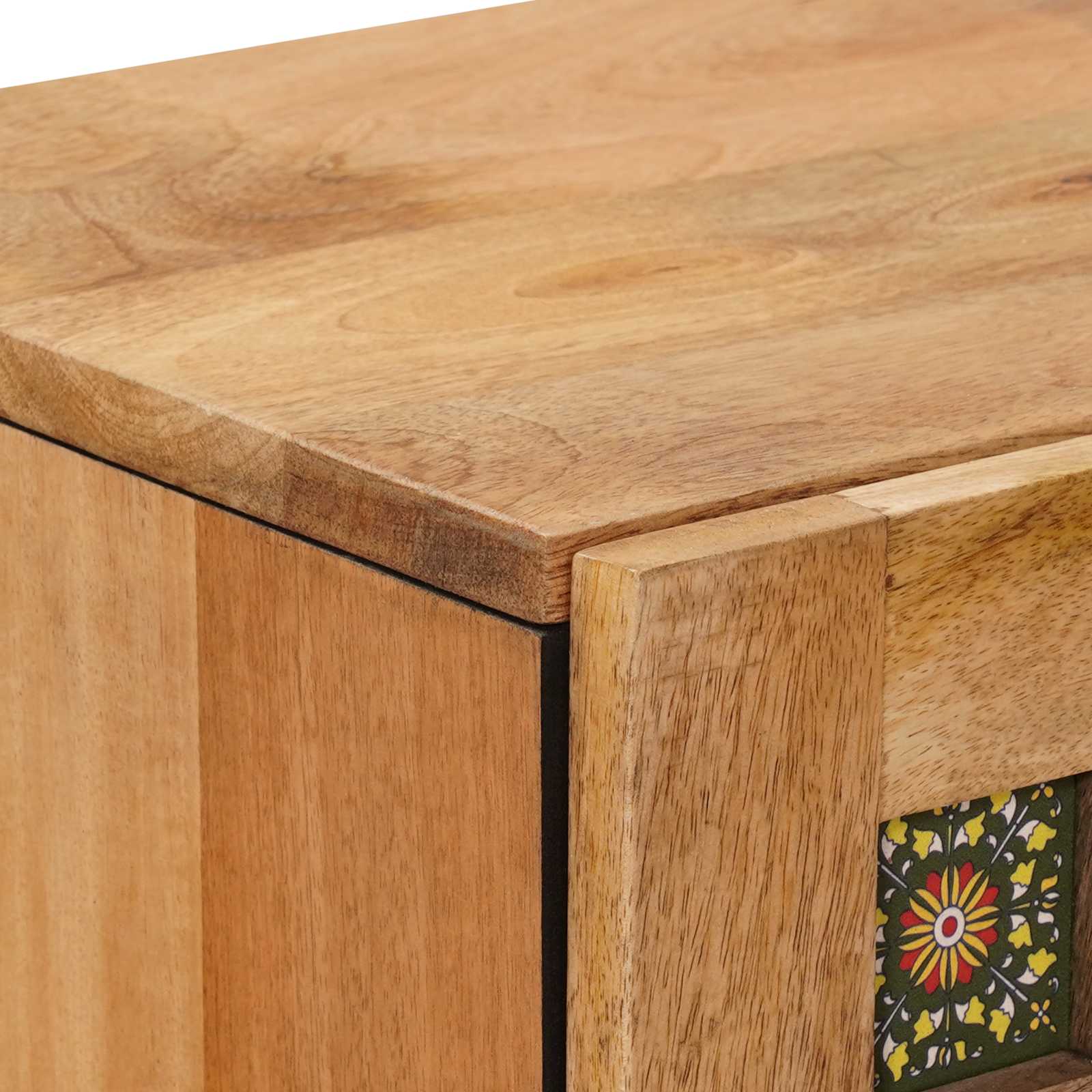 Highboard mit Tür Walnuss 40 x 33 x 110 cm Massivholz Mango