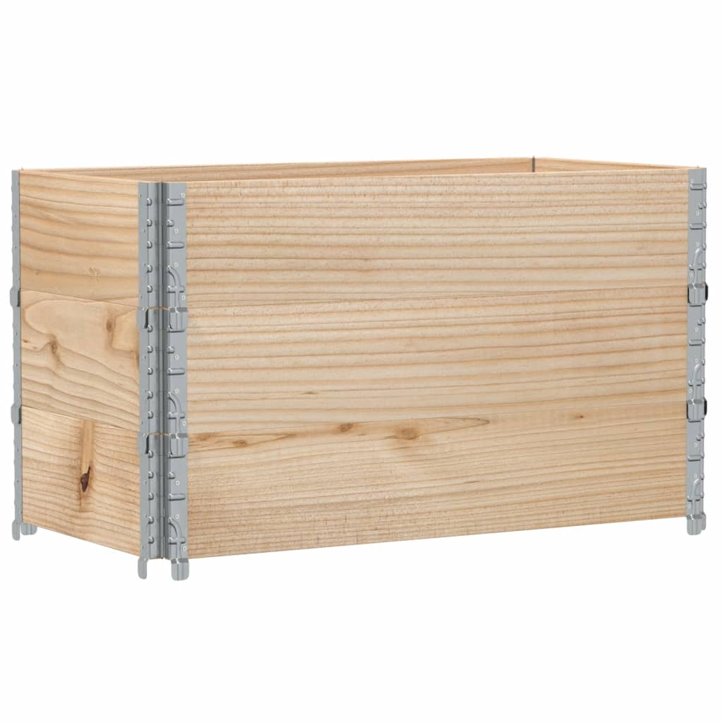 Paletten-Aufsatzrahmen Schwarz 80x60 cm Massivholz Kiefer