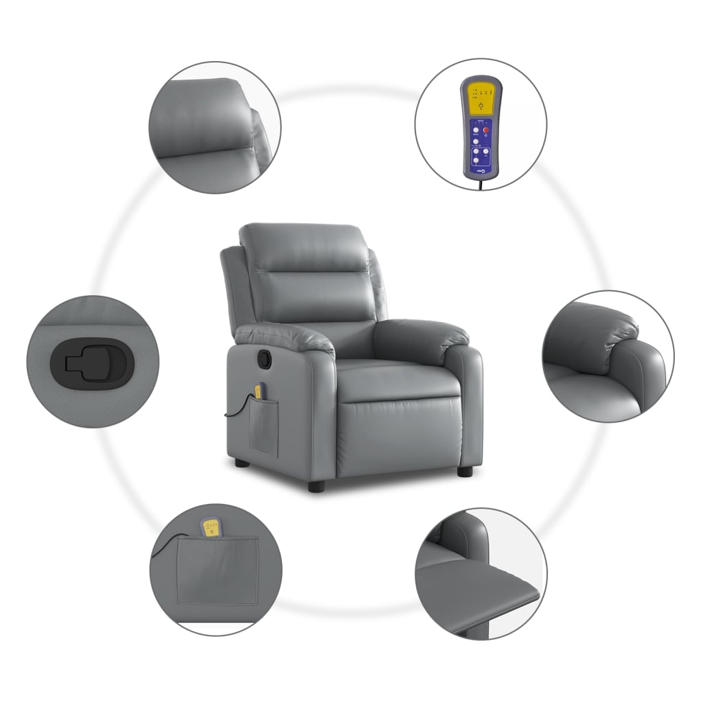 Massage-Relaxsessel, Kunstleder, Schwarz