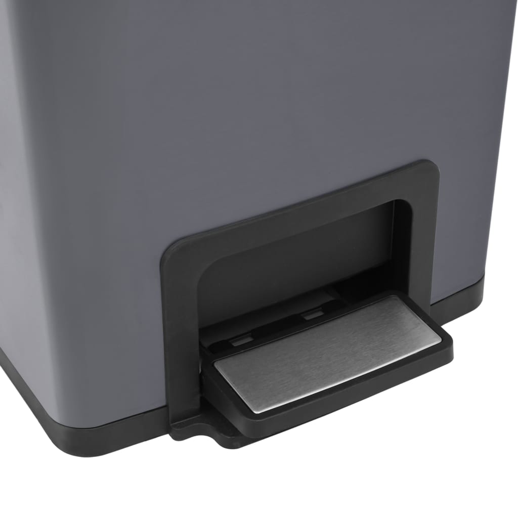 Mülleimer mit Pedal Anti-Fingerabdruck 30 L Silbern Edelstahl