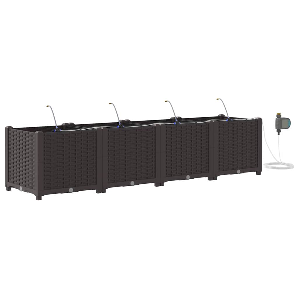 Garten-Pflanzgefäß 4 Stk. Braun 160 x 40 x 22 cm PP