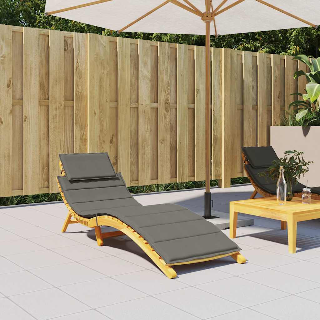 Sonnenliegen-Auflage Melange Anthrazit 186x58x4 cm Stoff
