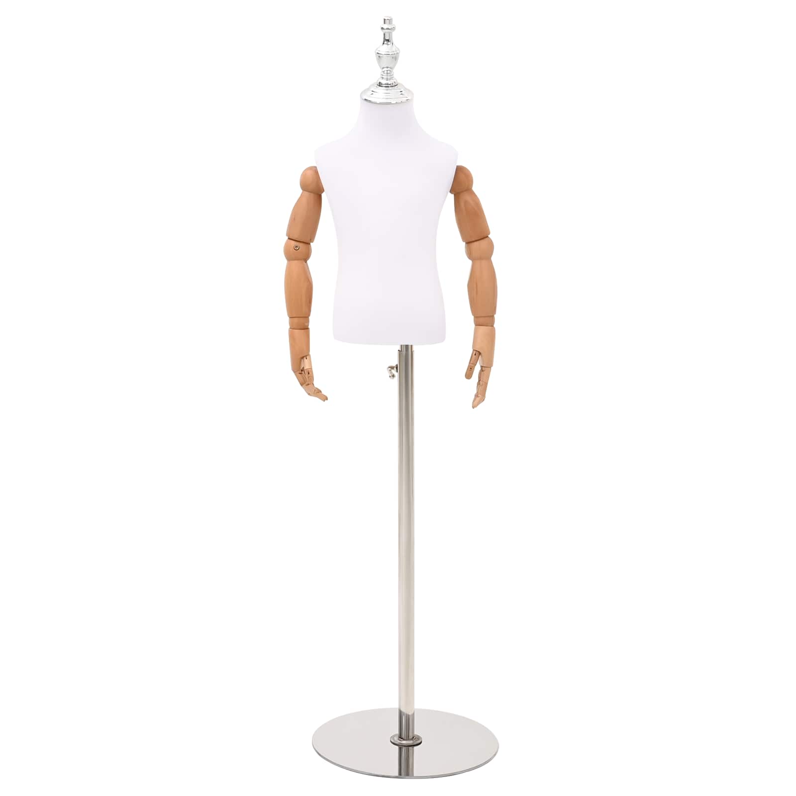 Verstellbares 120-150 cm Mannequin mit Basis Unisex PP Weiß