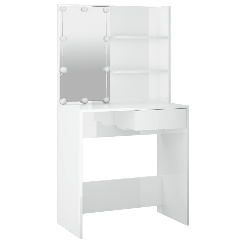 Schminktisch mit LED Weiß 74,5x40x141 cm