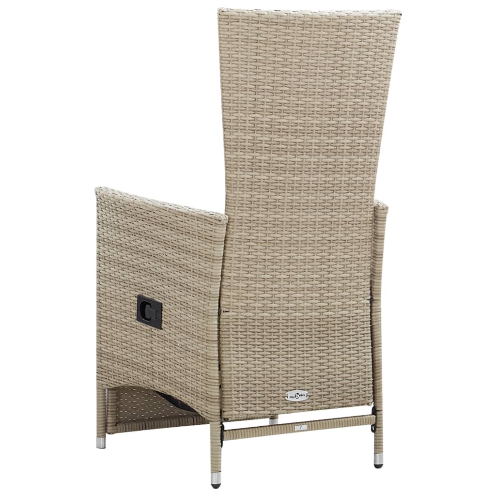 Garten-Liegestühle mit Kissen 2 Stk. Grau Poly Rattan